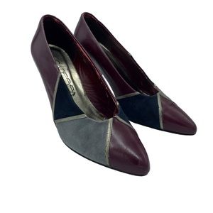 Caressa East Color Block Women High Heel Vintage Shoes Size 8M